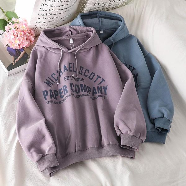 

autumn winter pullover thick women hoodies harajuku loose velvet sweatshirt female plus size hoodie sudaderas mujer, Black