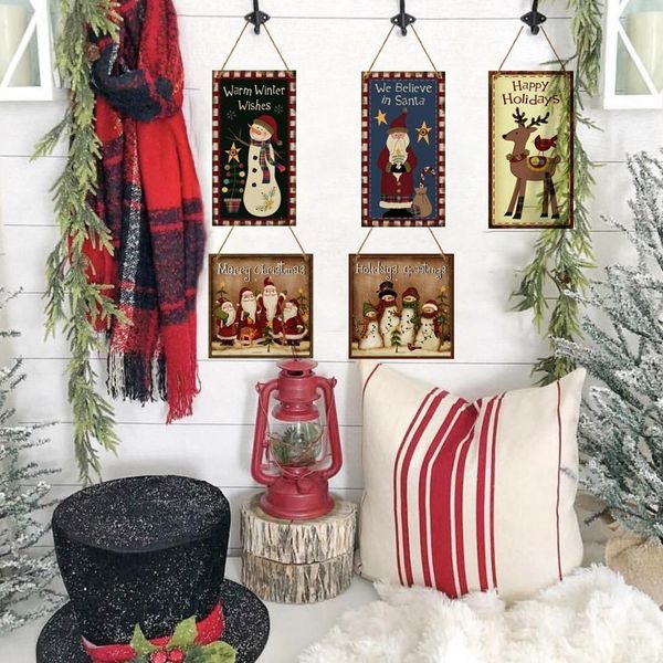 

fengrise wooden door hanging sign christmas tree ornament merry christmas decor for home navidad 2020 happy new year 2021 wmtkxx