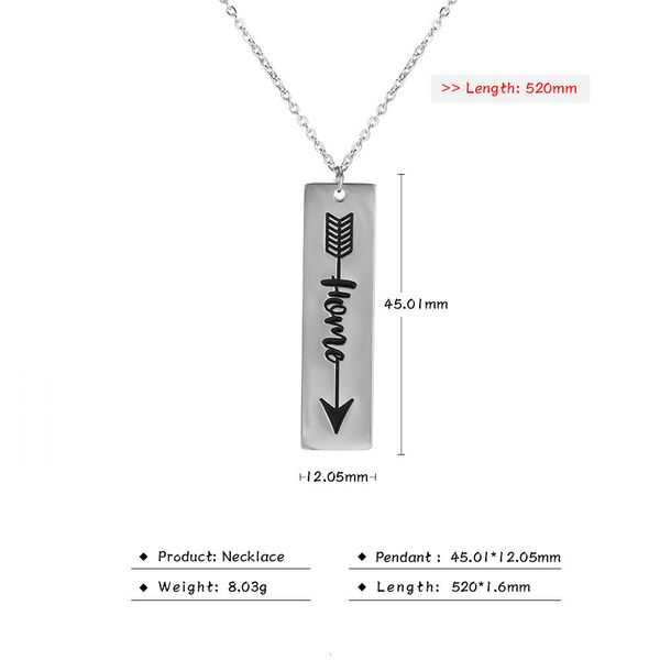 

stainless zdm004 2020 new design selling steel custom engrave charm necklace valentine's day gift