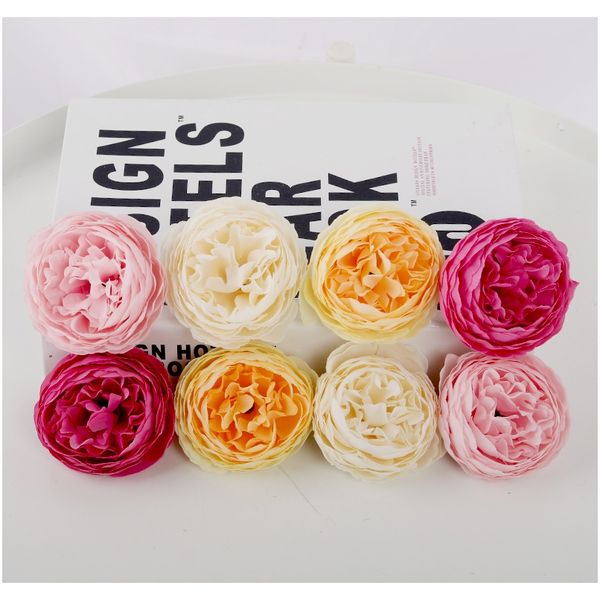 

5pcs pink artificial flowers head silk peony fake flower for wedding home diy decor party birthday scrapbooking wreath accessory f wmtfyf