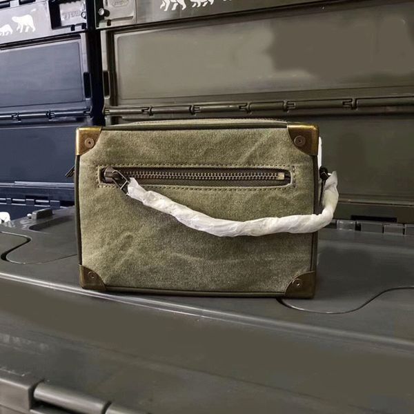 

женщины 2020 новая мода небольшой дизайнер женская военная ткань коробка сеть ремешок сумка messenger сумка