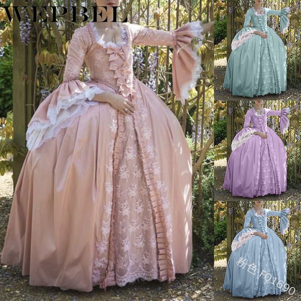 

women vintage medieval aristocratic maxi dress lace square neck renaissance dress victorian ball gown halloween cosplay costume q1210, Black;gray