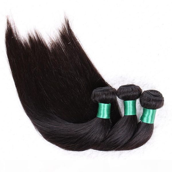 

оценка 9а - двойной уток волос 100% человеческих волос remy бразильянина silk прямые 100г шт 3 связки lot, свободная dhl, Black