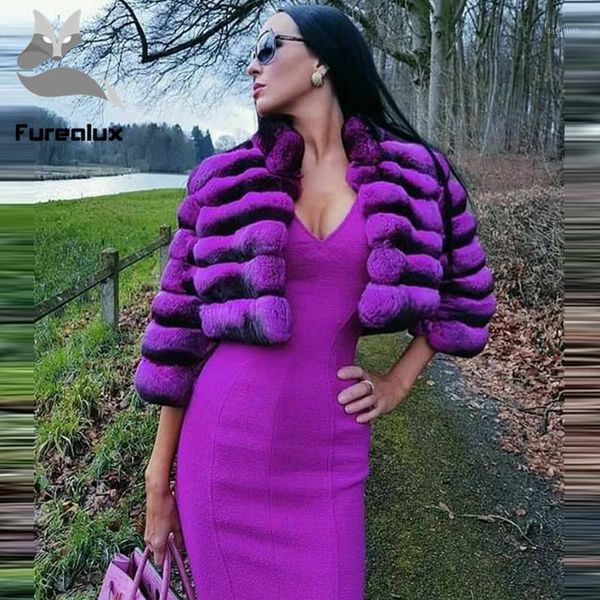 

2020 women winter fur jacket real natural rex fur coat short slim outwear fashion special color customization1, Black