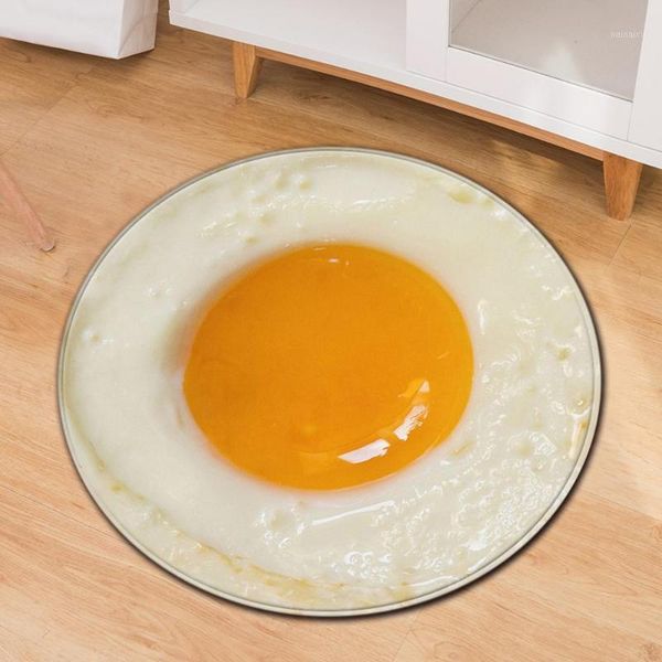 

round omelette biscuit carpet soft cleaning door mat cushion rug home decor1