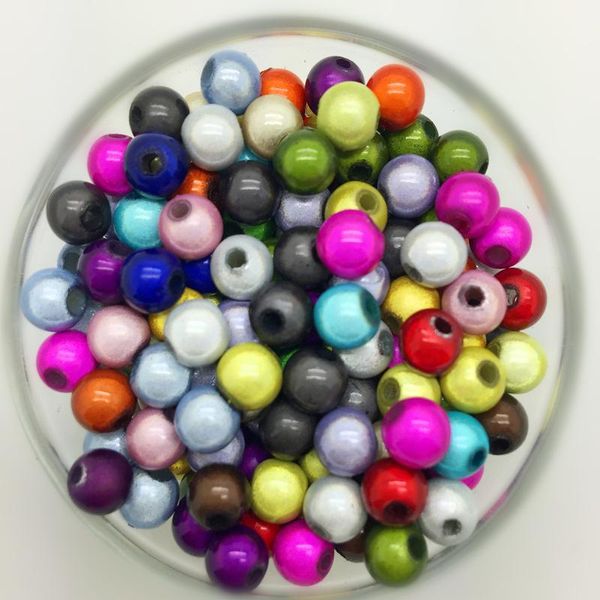 

new 4mm 6mm 8mm 3d acrylic round pearl spacer loose dream beads jewelry making bbybjj, Black