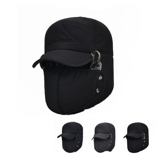 

men hat winter warm cap male cotton fashion outdoor adjustable face hats thickened thermal cold-proof ear protection caps dhf2941