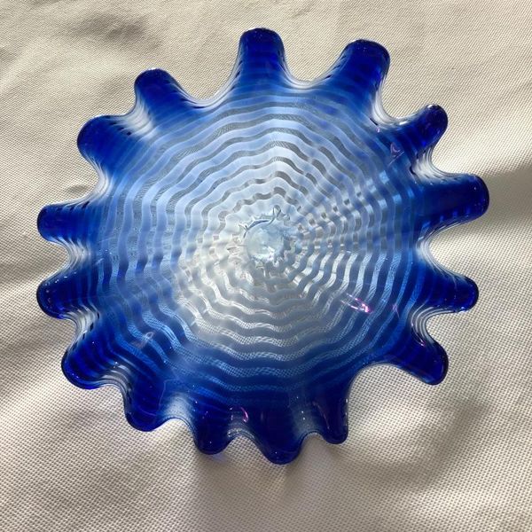 

wall lamp italian style murano glass hanging plates hand blown flower cobalt blue art luxury lamps