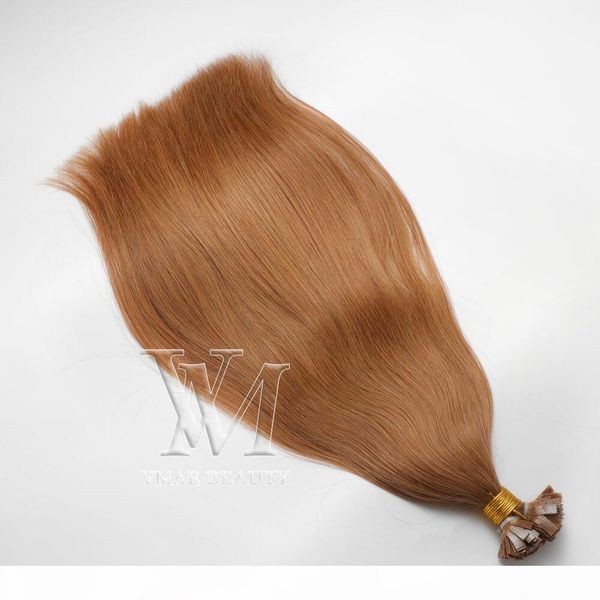 

vmae #6 european hair prebonded hair extensions 1g strand 100g natural straight keratin double drawn flat tip human hair extension, Black