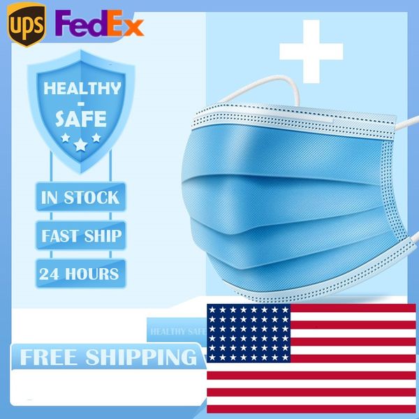 

clearance us ship disposable non wove 3 layer ply filter mask mouth face breathable earloops masks