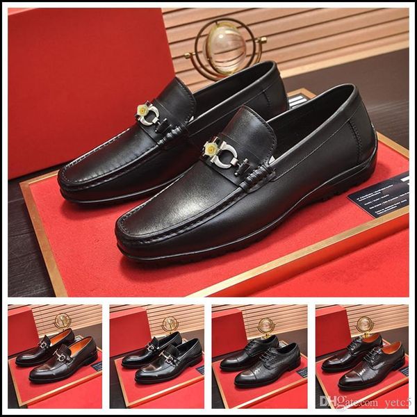 

q5 2018 spring new male leather shoes breathable square toe luxury men dress shoes lace-up solid business leather shoes falts 22, Black