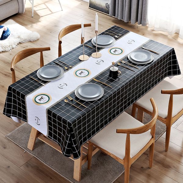 

nordic style cloth waterproof, oil proof, anti scald and non washable pvc household tea table cushion rectangular ins tablecloth