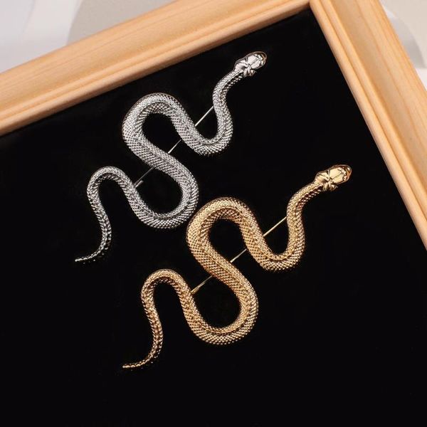 

pins, brooches aensoa unique design gold color snake women men lady luxury metal animal brooch pins party casual jewelry gifts, Gray