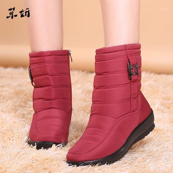 

boots women thick plush warm ankle female winter waterproof snow booties shoes botas mujer1, Black