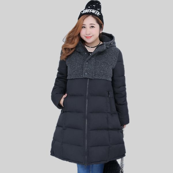 

women's winter parka maxi size 10xl female coat wxf513 white duck jackets down sblh, Black