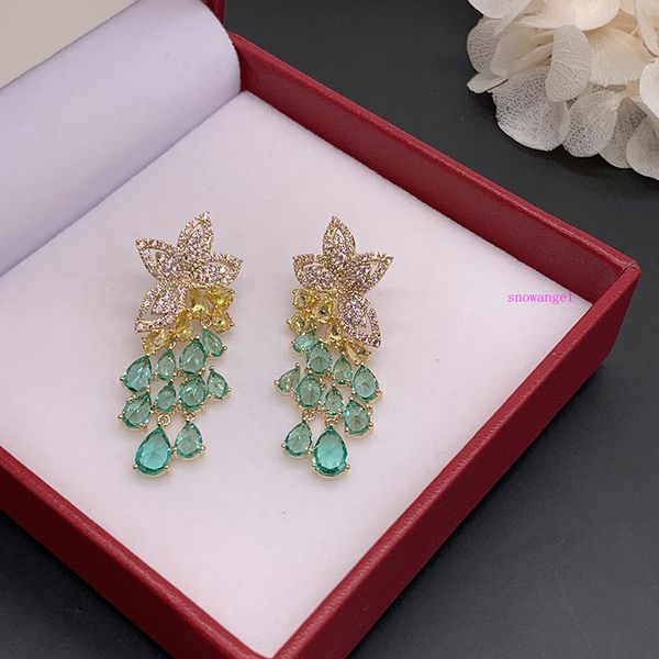 

high-end pink flowers, green petals, earrings, female, Silver