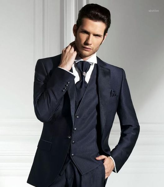 

men's suits & blazers tpsaade fashion 3 pieces men black one button notch lapel classic tailor made wedding tuxedos (coat+pants+vest+ti, White;black