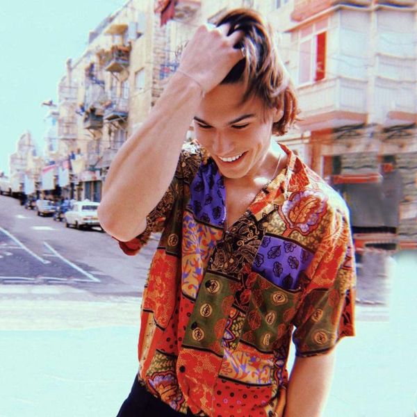 

men's casual shirts 2021 men summer fashion lapel print short sleeve shirt blouse beach hawaiian floral for male hommes top, White;black