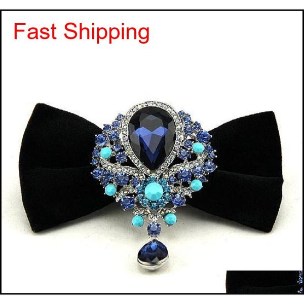 

finest neckwear for men evening party wedding bow tie diamond butterfly bowknot casual bowties boxed gift xbodv, Black;gray