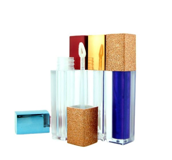 

5ml square empty lip gloss tube portable mini refillable bottles lips balm bottle brush container lipgloss tubes