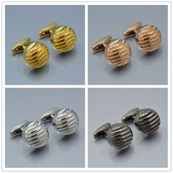 

wholesale promotion - frenchy man cufflinks jewelry men shirt cuff link spherical copper cuff buttons as men's christmas gift, Silver