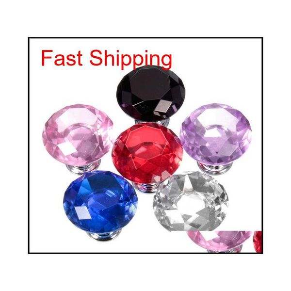 

5pcs/set 30mm diamond crystal cupboard cabinet dresser drawer wardrobe door knob qylwwh dh_seller2010