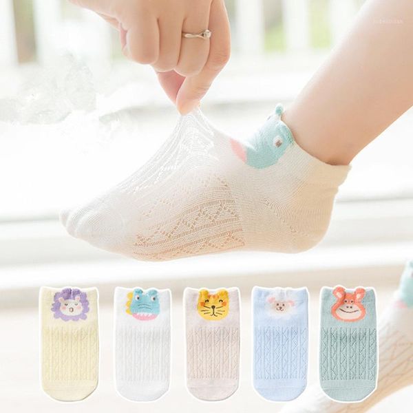 

5pairs/lot baby boys girls mesh socks soft cotton kids cozy breathable summer socks cute cartoon fashion 1-5y 20201, Pink;yellow