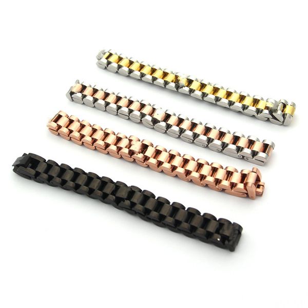 

wholesale fashion men women bracelet bicycle chain design bracelets 316l stainless steel no fade casual dress men gold bracelets sale, Black