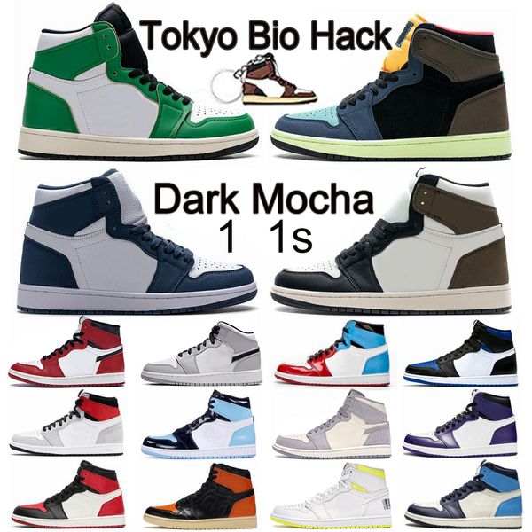 

1 1s high dark mocha tokyo bio hack light smoke grey men women basketball shoes twist banned chicago toe midnight navy trainer sneakers