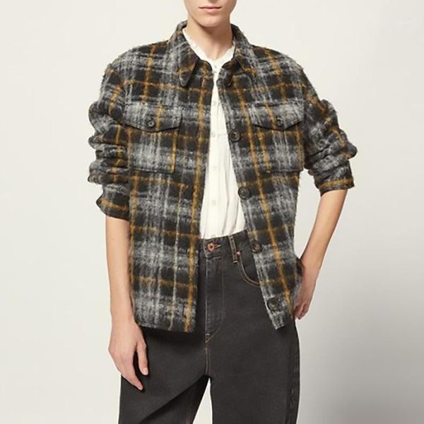 

2020 autumn and winter woolen plaid cool dress deep plaid pocket jacket jacket women short coat1, Black