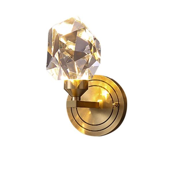 

modern copper wall light luxury aisle stairwell lamp living room decoration wall lamp nordic bedroom bedside crystal lamps