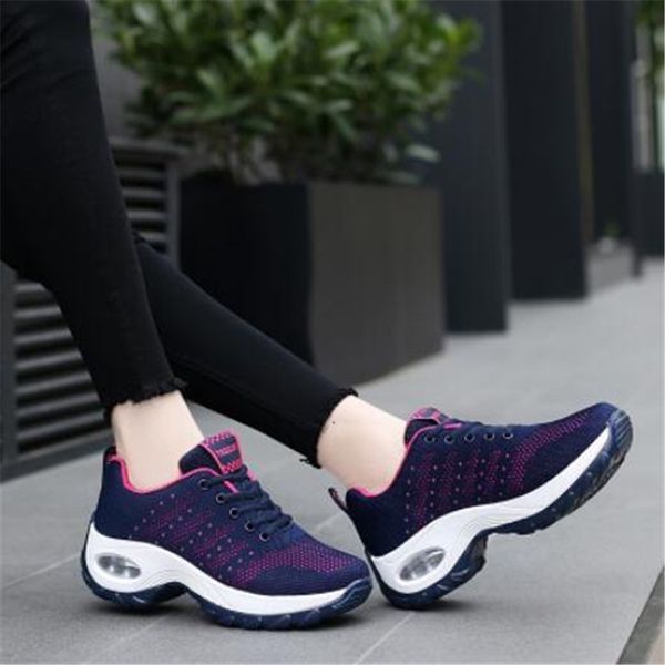 

trendy all-match sports shoes 2022 spring new fashion air cushion flying woven lace-up womens shoes comfortable sneakers