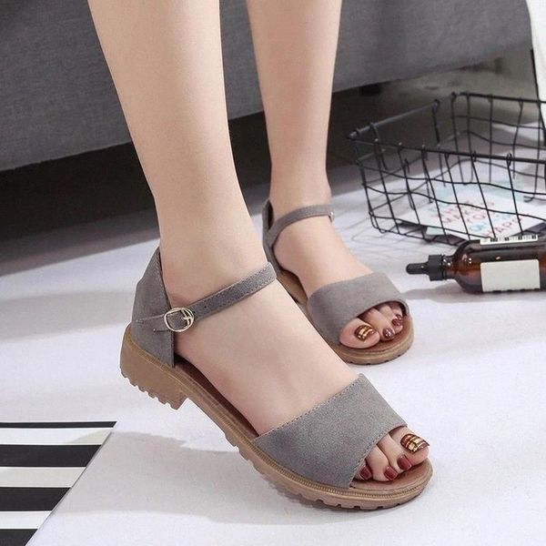 

women sandals fashion female sandals buckle strap gladiator solid slip-on fish mouth square heel shoes woman ladies shoes #uk5d, Black