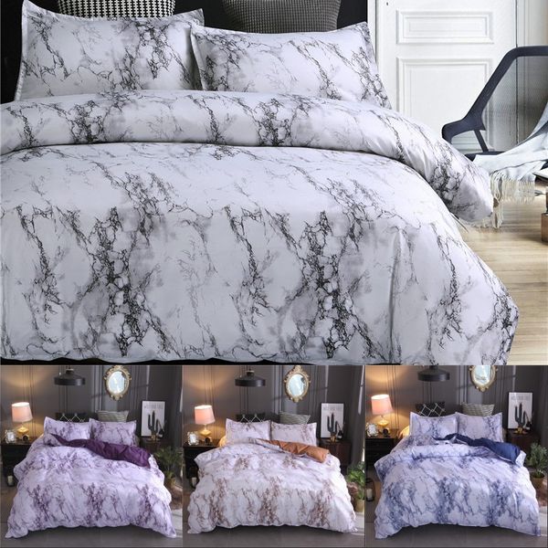 

marble pattern bedding sets polyester bedding cover set 2/3pcs twin double  quilt cover bed linen (no sheet no filling