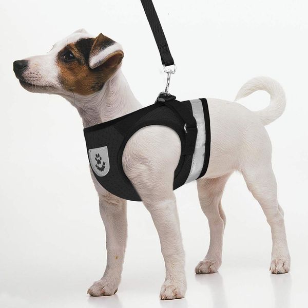 

reflective dog cat harness pet adjustable vest walking lead leash for puppy polyester mesh harness for small medium dog yorkies