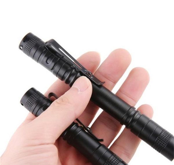 

led strong light flashlight pens shape electric torch waterproof flashlights pen lamp clasp clip outdoor portable 6 1py e2 jlllrnz