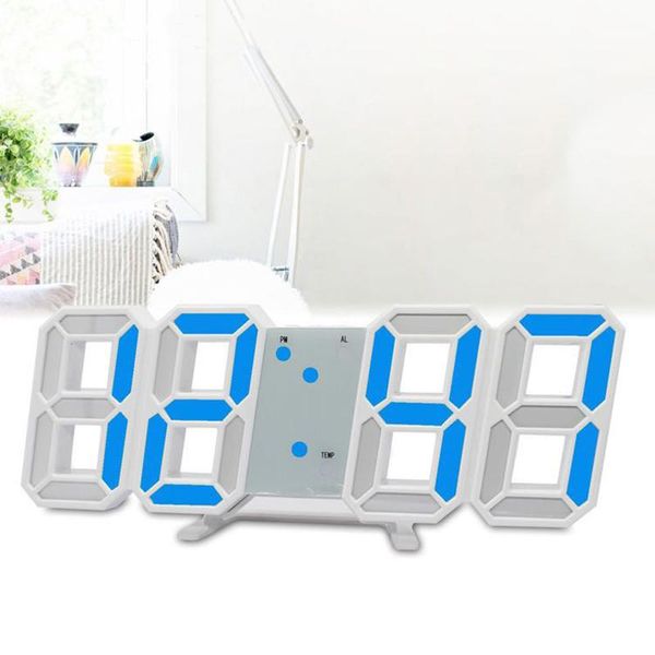 

large digital led wall clock desksnooze alarm clock 3d 12/24h display decor