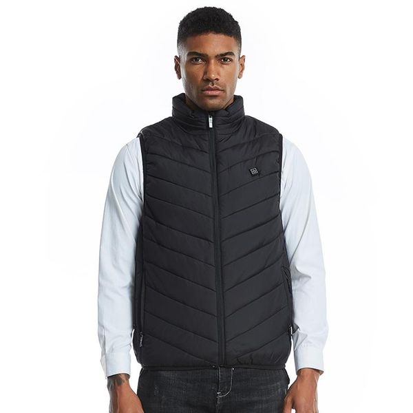 

outdoor t-shirts winter warm electric heated vest heating waistcoat padded thermal jackets usb heaters for men, Gray;blue