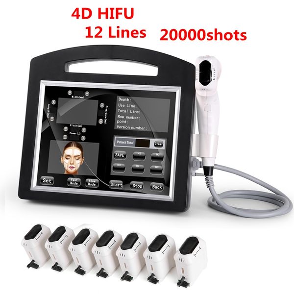 Профессиональный 4D Hifu Machine 12 линий 20000 снимки тела для похудения высокой интенсивности сфокусированные Ультразвук против морщин для лица подтяжки