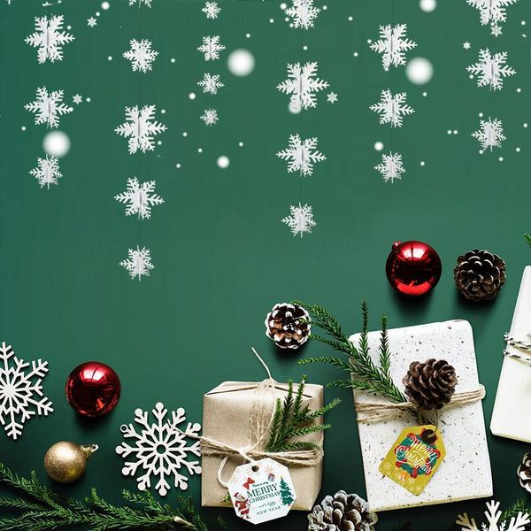 

15шт набор снежинки струны елки висит кулон орнаменты новый год вечеринка украшения снежинки полоса флага гирлянды wmtjrh