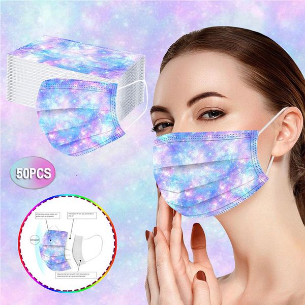 

in stock three-layer protective dust-proof breathable disposable printed fashionable gradient starry sky masks