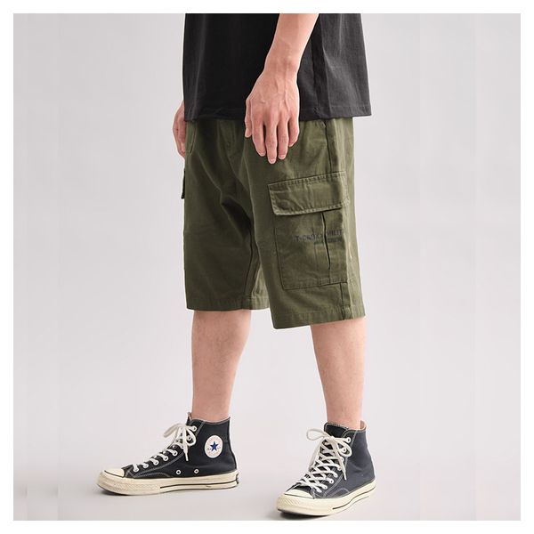 

2021 summer new style overalls casual beach japanese retro straight brand men's pants d61b, White;black