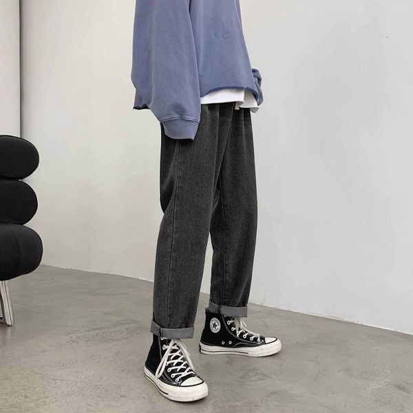 

neploha men's casual harajuku style jeans woman oversize straight denim pants 2020 autumn winter new male streetwear jeans q0105, Black;white