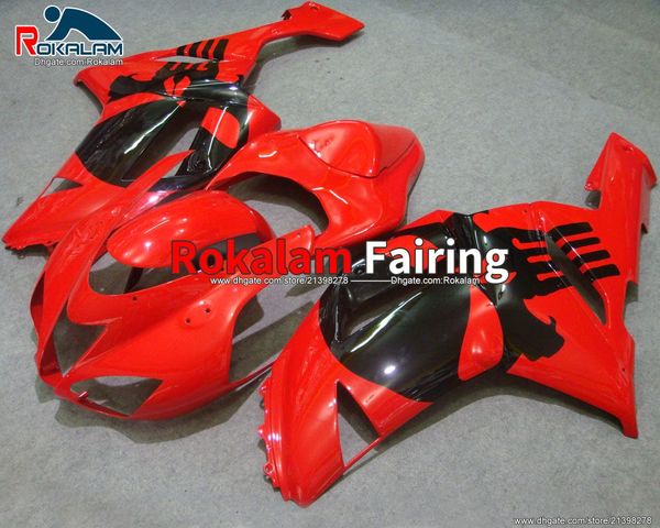 

red for kawasaki ninja aftermarket fairing zx6r zx 6r 2007 2008 zx-6r 07 08 motobike fairing (injection molding)