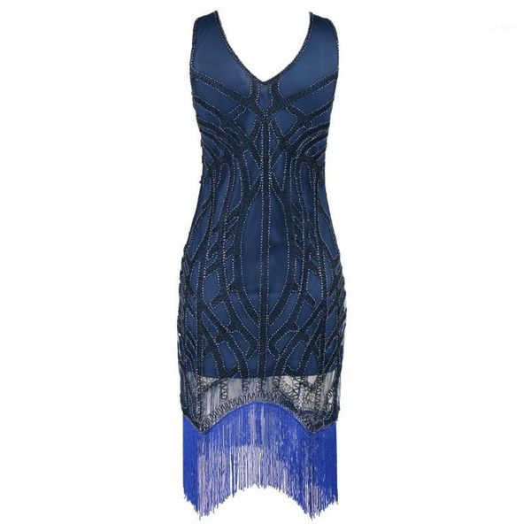 

patchwork sequin pencil dress women tassel sleeveless v neck women dresses knee-length party blue clothes 20181, Black;gray