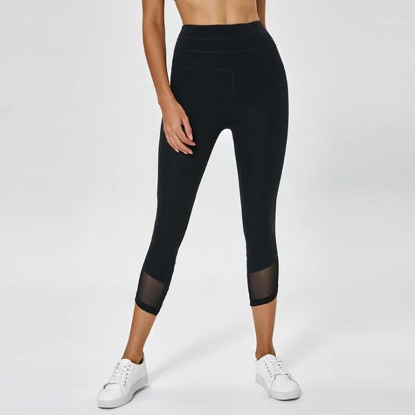 

yoga outfits women sport fitness leggings pants side puffs elastic hip running pant tights sports gym for girls plus size1, White;red