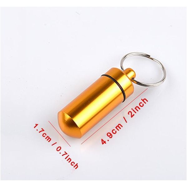 

travel aluminum alloy waterproof pill box case keyring key chain medicine storage organizer bottle holder cont jlljhd lucky2005