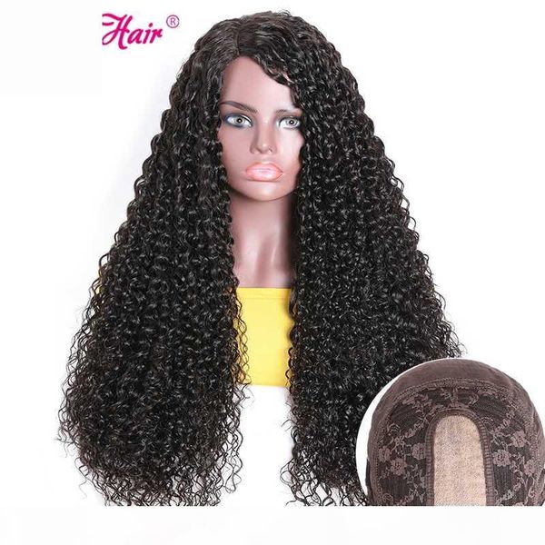 

klaiyi hair curly hair pu silk scalp wigs 4x2 inch brazilian remy with pre-plucked 150% denisty human wig 10''-24, Black;brown