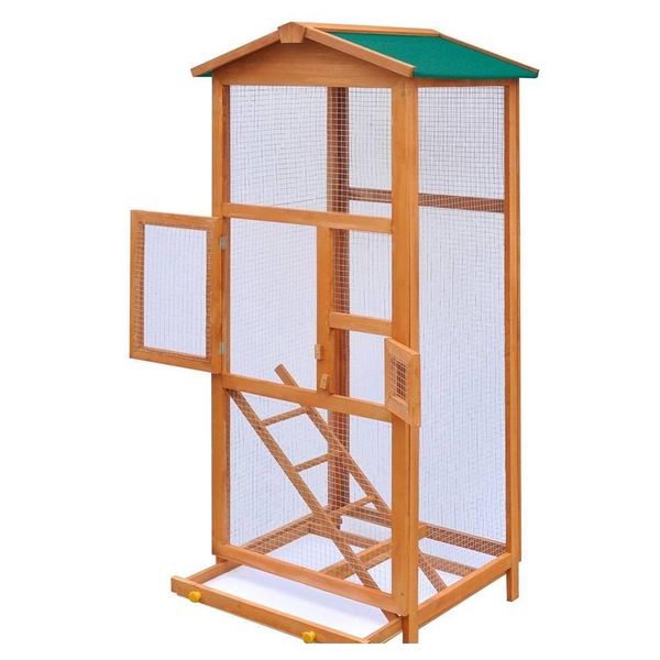 

bird cage large wood aviary with metal grid flight cages qylkas yh_pack