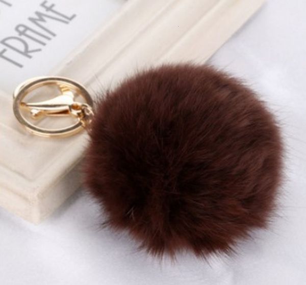 

rabbit soft fur real lovely gold metal key chains ball pom poms plush keychain car keyring bag earrings accessoriesgvu4, Silver
